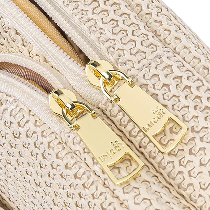 INICAT Straw Crossbody Bags Beach Gifts Small Sling Bag Summer Vacation Essentials Hawaiian Accessories Rattan Purses Women