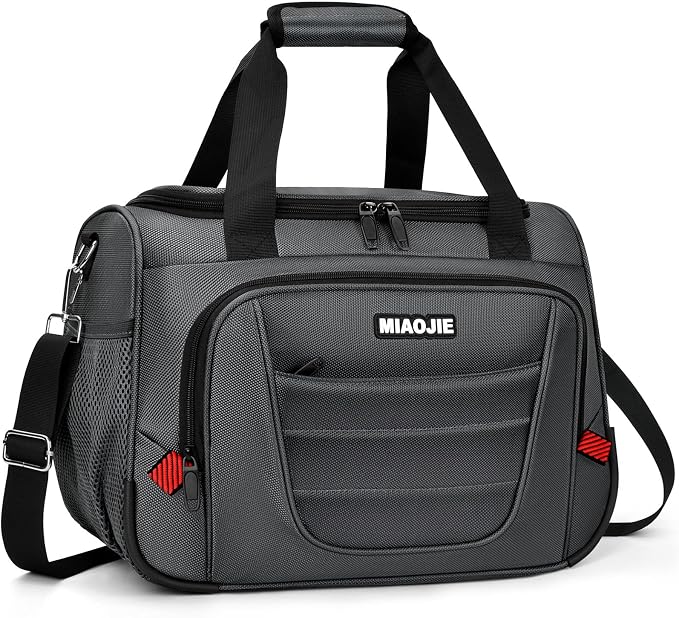 Underseat Carry On luggage Bag Airplanes Personal Item Bags, Gym Bag for Men Weekender Overnight Travel Tote Bag Shoulder Small Softside Carry on Luggage Travel Duffel Bags For Men Women -18 IN Grey by MIAOJIE