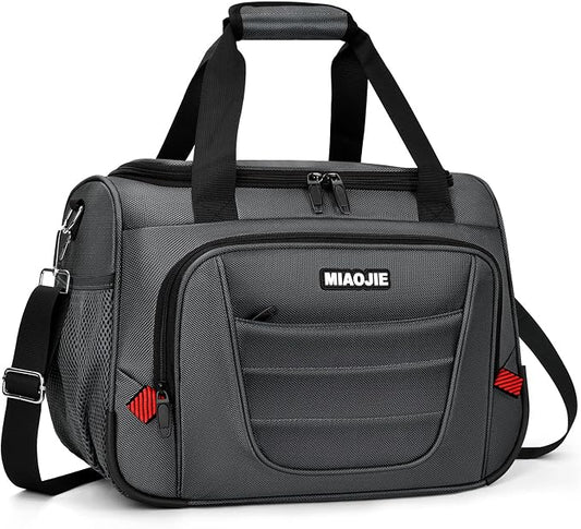 Underseat Carry On luggage Bag Airplanes Personal Item Bags, Gym Bag for Men Weekender Overnight Travel Tote Bag Shoulder Small Softside Carry on Luggage Travel Duffel Bags For Men Women -18 IN Grey by MIAOJIE