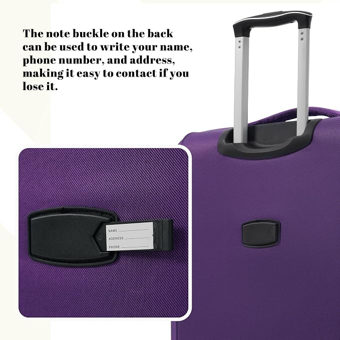 Merax 4-Piece Expandable Luggage Set,Softside Suitcase,Purple | 18" 22" 26" 30" Lightweight Luggage with Spinner Wheels,Suitcase Set with TSA Lock,Front Pocket & Interior Organization - Image 7
