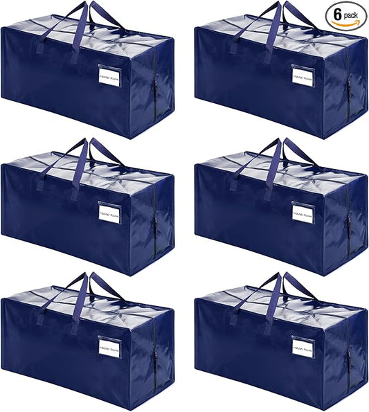 VENO 6 Pack Heavy Duty Moving Bags with Backpack Straps, Zippers & Handles, Extra Large Packing Bags for College Dorm Essentials, Moving Supplies Alternative to Cardboard Moving Boxes by Veno