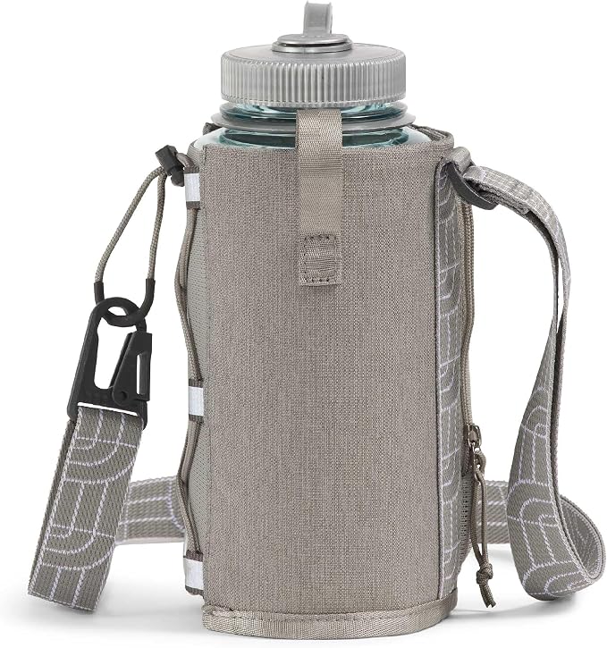 The North Face Borealis Water Bottle Holder - Adjustable Strap, Water-Repellent Finish, External Pocket with Key Hook, Stone Slab Light Heather/Stone Slab, One Size | Adjustable Strap, Water-Repellent Finish, External Pocket - Image 5