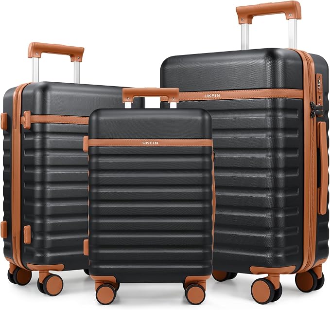 3 Piece Luggage Set, Durable ABS Hardshell Carry On Suitcase Set with Silent Spinner Wheels, YKK Zipper & TSA Lock, Lightweight Large Travel Checked Luggage,20/24/28 Inch by Unknown