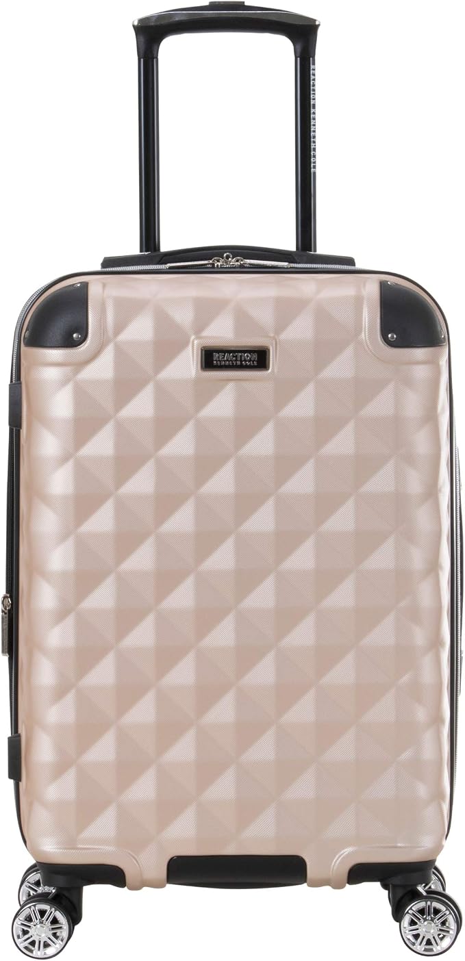 Kenneth Cole REACTION Diamond Tower Collection Lightweight Hardside Expandable 8-Wheel Spinner Travel Luggage, Rose Gold, 20-Inch Carry On - Image 3