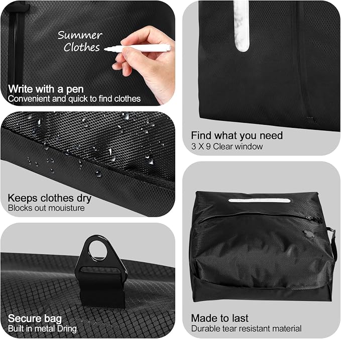 3 Pcs Travel Vacuum Seal Bags 48l with Liquid Erasable Pen Vacuum Sealed Compression Storage Bags Carry-on Compression Packing Cubes for Luggage Backpacks Suitcase Clothes - Image 4