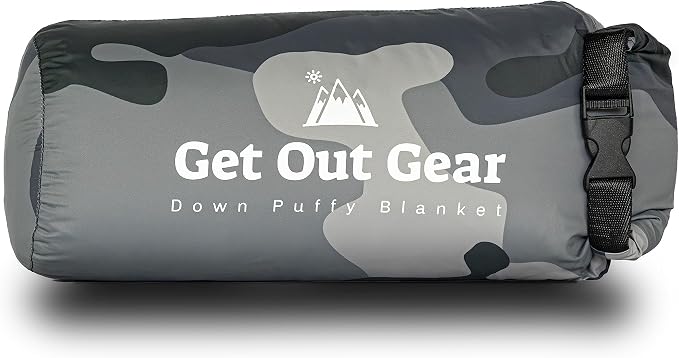 Get Out Gear Down Camping Blanket - Puffy, Packable, Lightweight and Warm | Ideal for Outdoors, Travel, Stadium, Festivals, Beach, Hammock | 650 Fill Power Water-Resistant Backpacking Quilt - Image 2