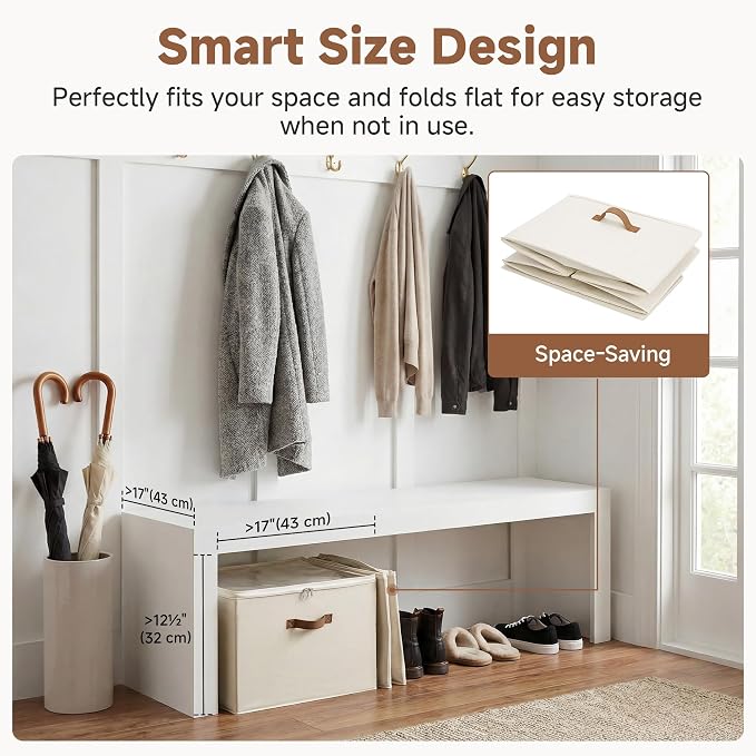 StorageWorks Shoe Organizer for Closet, Shoe Storage Cubby Containers with Adjustable Dividers and Clear Cover, Fits up to 16 Pairs, Foldable Shoe Storage Box for Closet, Entryway, Beige - Image 4