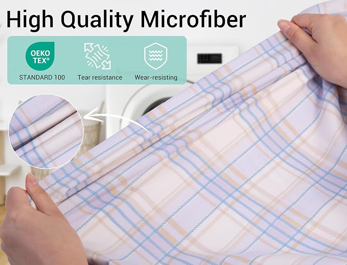 ZPECC Bulk Travel Laundry Bag,Extra Large Heavy Duty Laundry Bags 24 Pack,Washable Dirty Clothes Organizer for Commercial College Dorm Hotel Camping and Home Storage 30x40(Light Purple Checkered) - Image 2