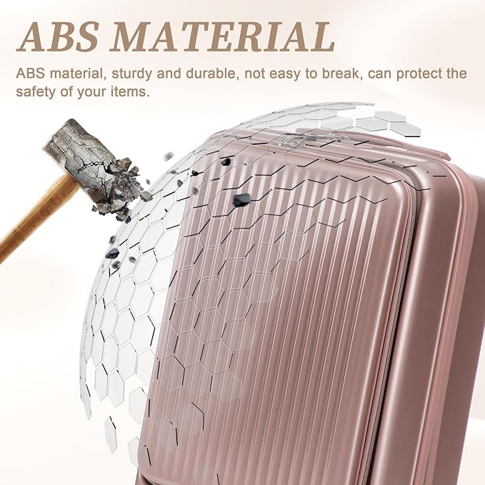 20/14 Inch Hardside Luggage, Lightweight Suitcases with Spinner Wheels - Image 7