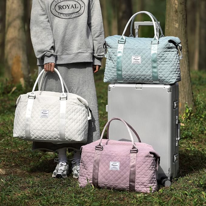 Travel Duffel Bag, Carry On Overnight Weekender Bags for Women | Travel Bag with Wet Pocket & Trolley Sleeve, For Spirit Airlines 18x14x8 Personal Item Bag - Image 7