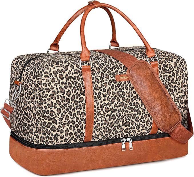 IBFUN Weekender Bags for Women, 21" Weekender Travel Bag, Travel Duffle Bag with Shoe Compartment Carry on Overnight Duffel Bag for Weekend Travel Business Trip by IBFUN