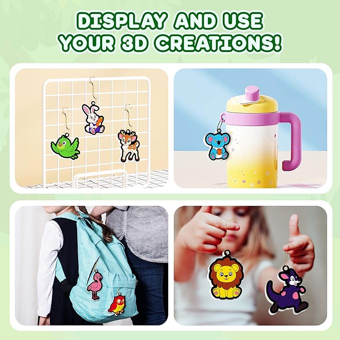 Z1ZZ Aqua Puffs 3D Art-Craft Kit -Aqua Art Magic Paint Set, Mess-Free Water Painting for Kids Age 4 5 6 7 8 9 Boys Girls DlY Color Activity Creative Gift forClass Christmas Birthday Games