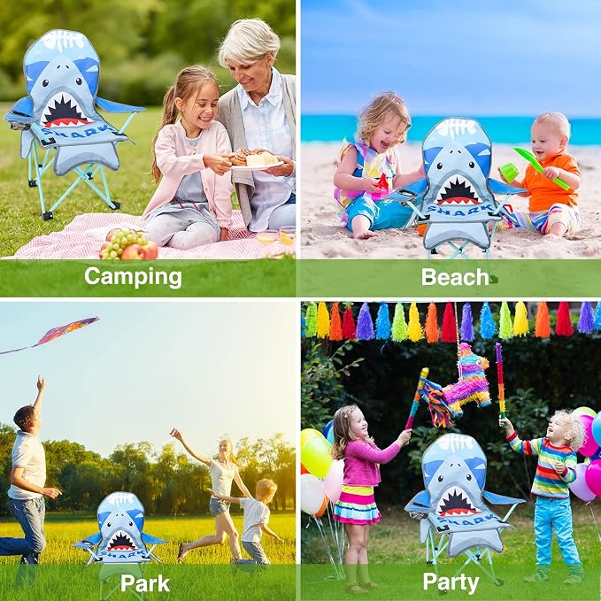 KABOER Kids Outdoor Folding Camping Chair with Cup Holder Carrying Bag | Portable Camping Chair for Beach Picnic Camping Travel Lawn Ages 3-10 - Image 6