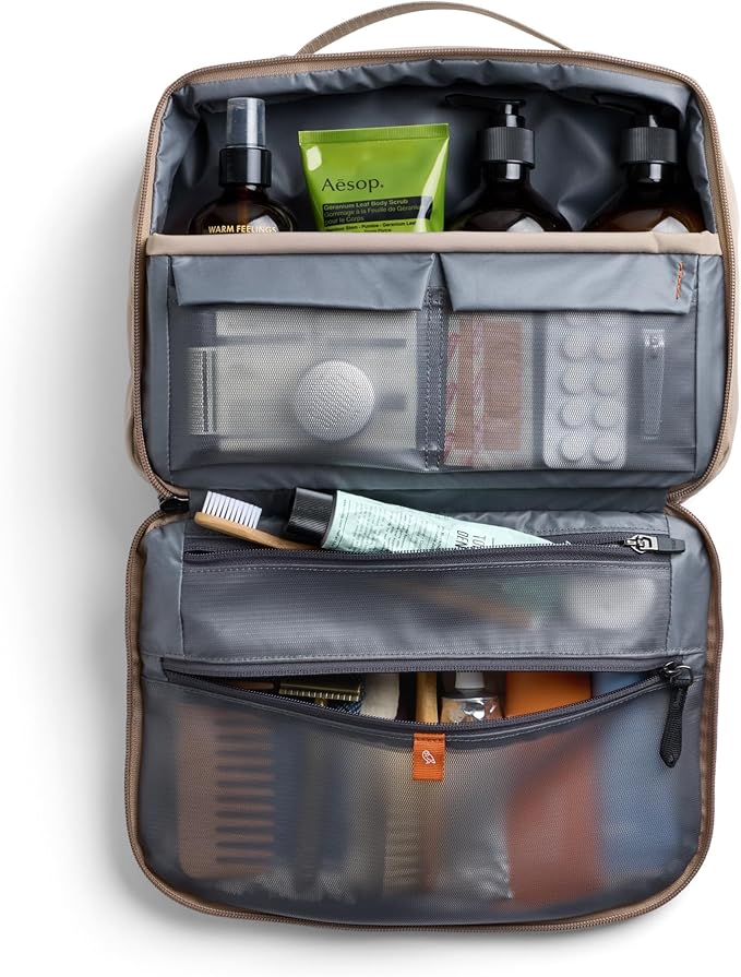 Bellroy Hanging Toiletry Kit Plus (8 Liter Travel Hanging Toiletry Bag) - Stone - Image 4