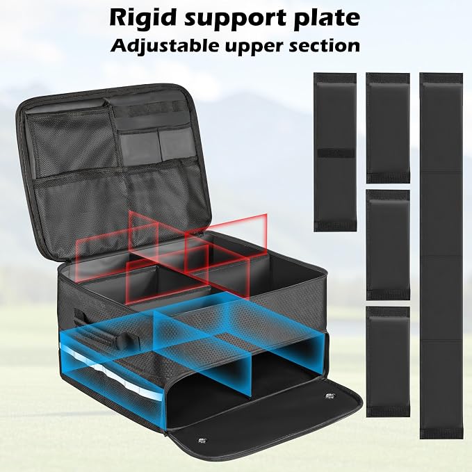 Golf Trunk Organizer Waterproof Car Golf Storage with Ventilated Compartment for 2 Pairs of Shoes, Ideal for Golf Balls Tees Caps Clothes Gloves and Accessories Golf Gift for Men and Women - Image 4
