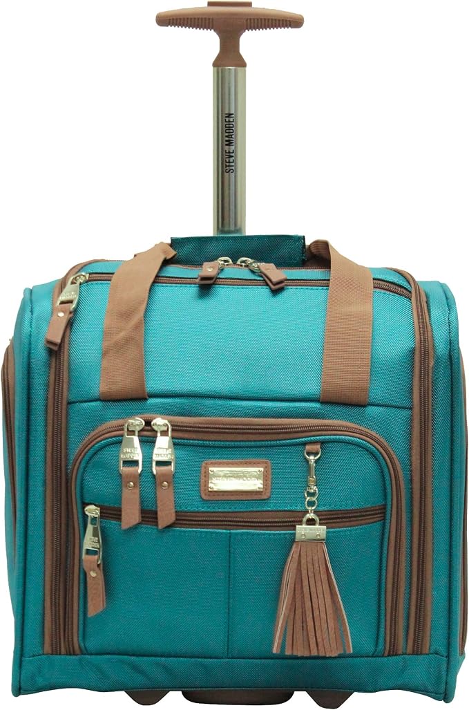 Steve Madden Designer Luggage Collection - 3 Piece Softside Expandable Lightweight Spinner Suitcase Set - Travel Set Includes an Under Seat Bag, 20-Inch Carry on and 28-Inch Checked Suitcase, Harlo - Image 5