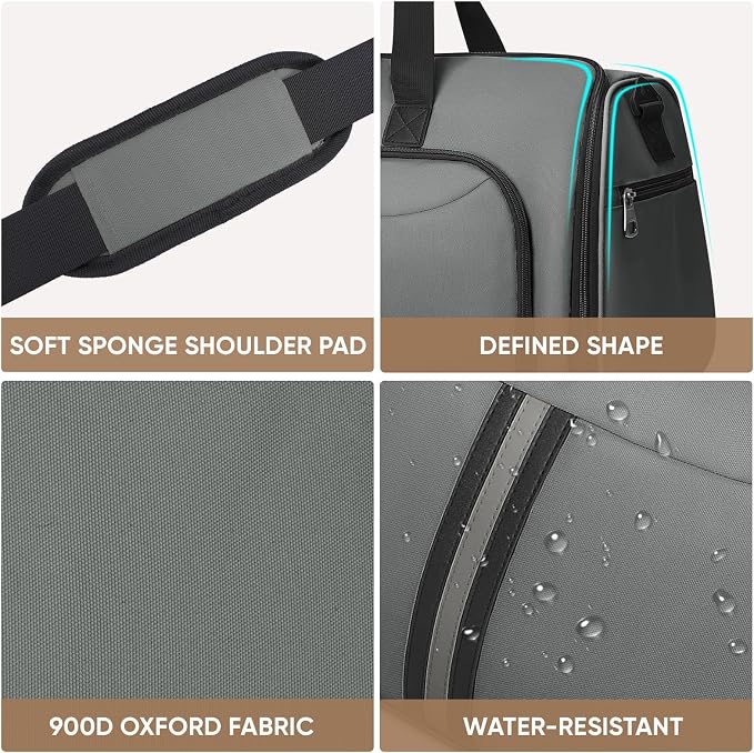 BALEINE Travel Garment Bag, Travel Suit Bag for Men, Water Resistant Carry on Garment Bag for Hanging Clothes, Garment Duffel Bag for Travel Business (Dark Gray-Convertible) - Image 7
