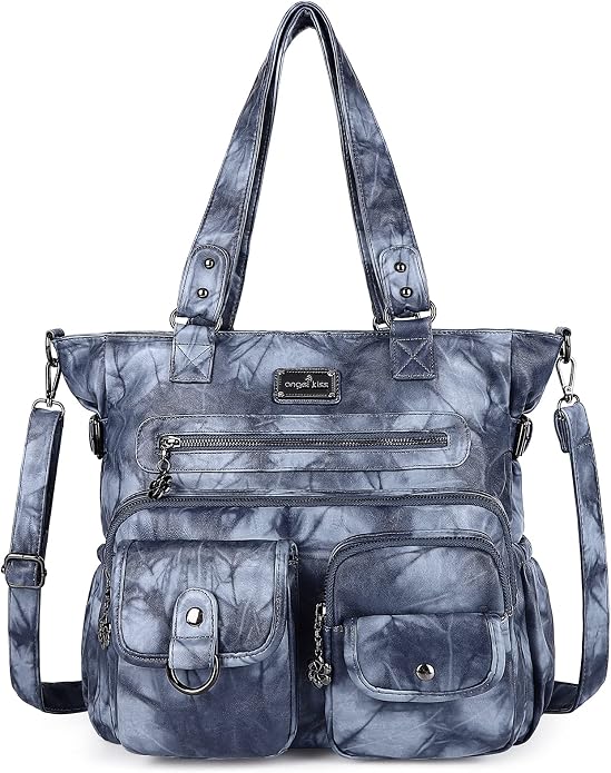 Angelkiss Purses Handbags for Women PU Tote Satchel Bags for Women Pockets Shoulder Bags… | PU by AngelKiss