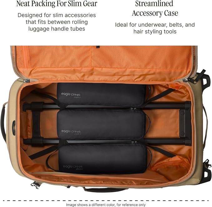 Eagle Creek Pack-It Isolate Slim Cube M/M/M Set - Minimalist Compact Travel Organizer for Hair Styling Tools, Belts & Small Items - Travel Accessories - Storm Grey - Image 4