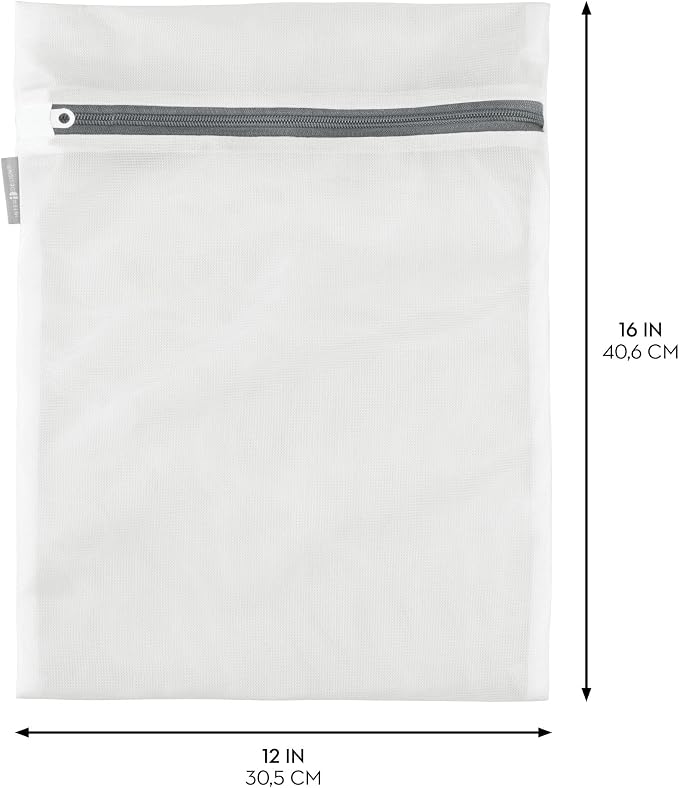 iDesign Medium Mesh Laundry Bag for Delicates - Set of 3 - White - Image 3