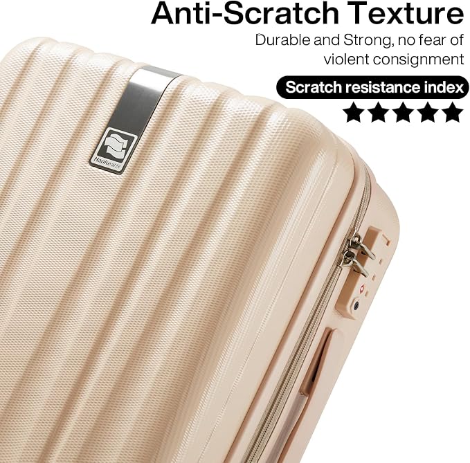 Hanke 20/29 Inch Carry On Luggage Sets 2 Piece Hard Shell Suitcases with Spinner Wheels Extra Large Travel Luggage Rolling Suitcase for Travel Nestable Storage（Cuba Sand） - Image 3