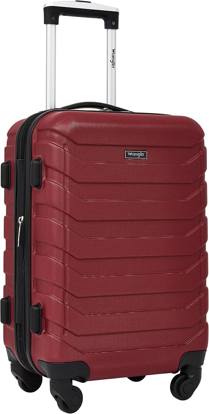 Wrangler 5 Piece Luggage & Travel Accessories Set, Red - Image 2