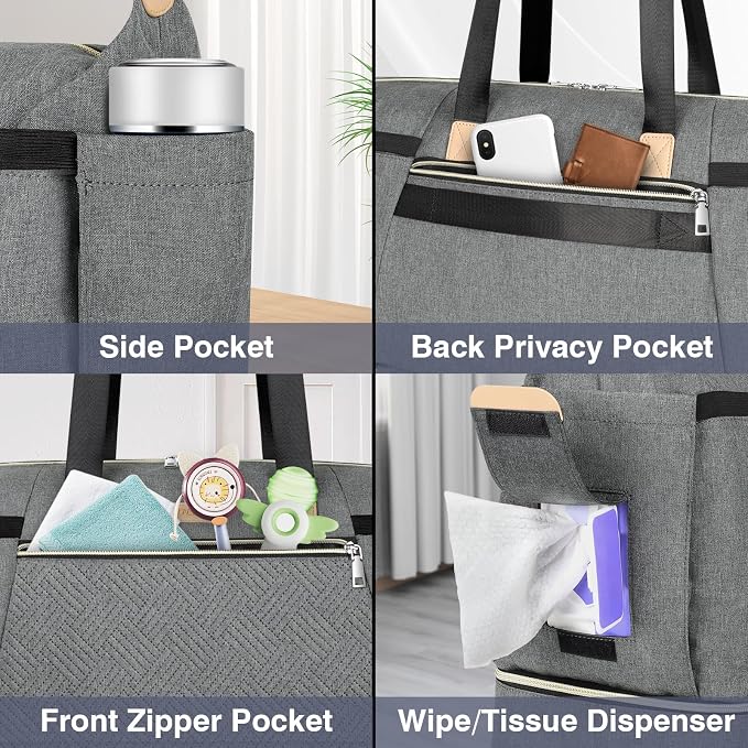 ITIEZY Diaper Bag Tote for Baby - Large Mommy Bag with Portable Changing Pad Pacifier Case, Hospital Bags Travel Baby Bag - Image 6