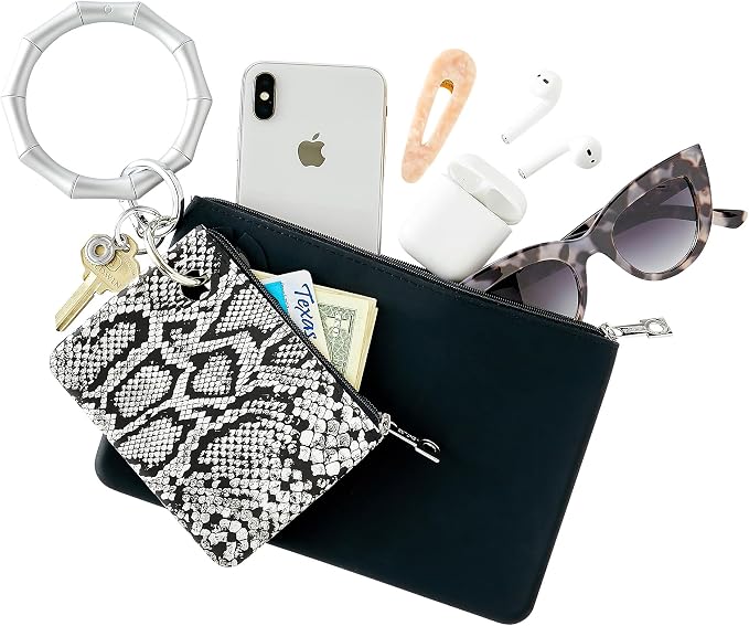 Oventure Large Silicone Pouch – Black, Waterproof Zipper Bag & Holiday Gift for Women, Makeup & Travel - Image 3