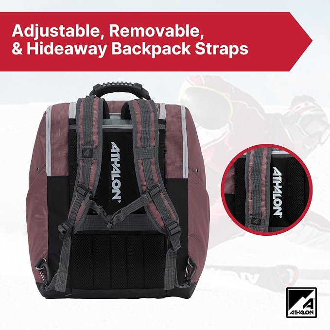 Athalon Everything Ski Boot Bag Gear Pack with Ventilated Boot Compartments, Waterproof Bottom, Hideaway Helmet Sling, 58.5 Liter Capacity - Image 3
