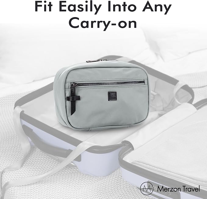 The Tomorrow Kit, Hanging Toiletry Bag with Dual Compartments Organized Travel Toiletry Organizer with Hook Closure Made from Sturdy Water Resistant Nylon HNG-732-SLV Silver - Image 3