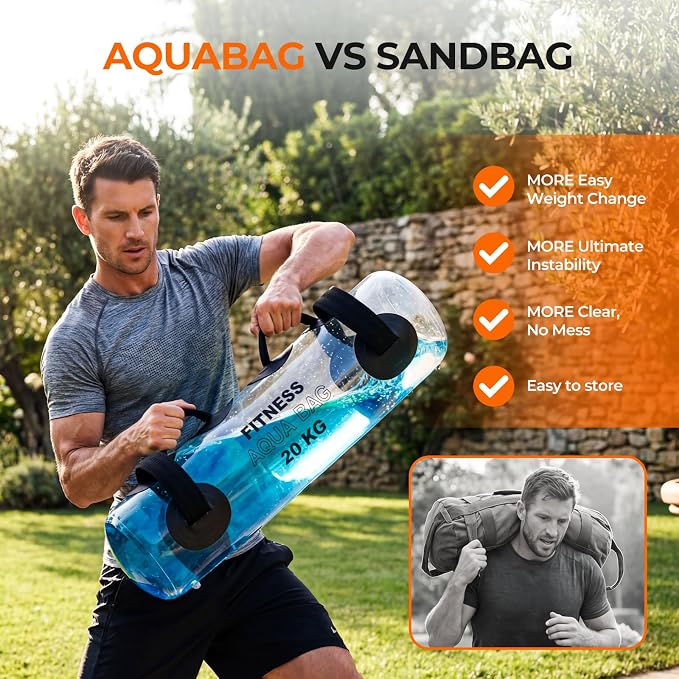 Water Weights Aqua Bag, 44 lbs - Adjustable Portable Water Weight Workout Sandbag Alternative Stability Fitness Equipment for Strength Core Balance Training Full Body Exercise Home Gym - Image 7