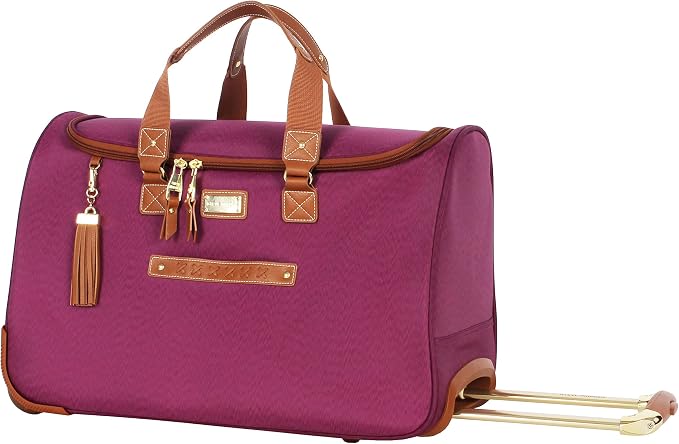 Steve Madden Designer Carry On Luggage Collection - Lightweight 20 Inch Duffel Bag- Weekender Overnight Business Travel Suitcase with 2- Rolling Spinner Wheels (Global Purple) by STEVEMADDEN