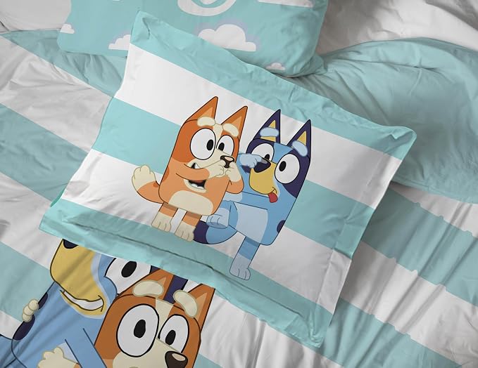 Bluey Bingo Queen Comforter Set 7 Piece Kids Cartoon Bedding, Multi | Bed in a Bag, Comforter Sheets Shams Pillowcases, Official Brand, Soft Microfiber, Machine Washable, Kids Gift - Image 5