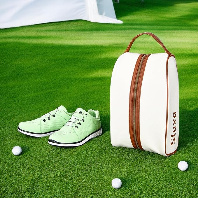 Classic golf shoe bag, Waterproof golf shoe bag for women men, Lightful Green travel shoe bag shoe storage bag. (Brown) - Image 6
