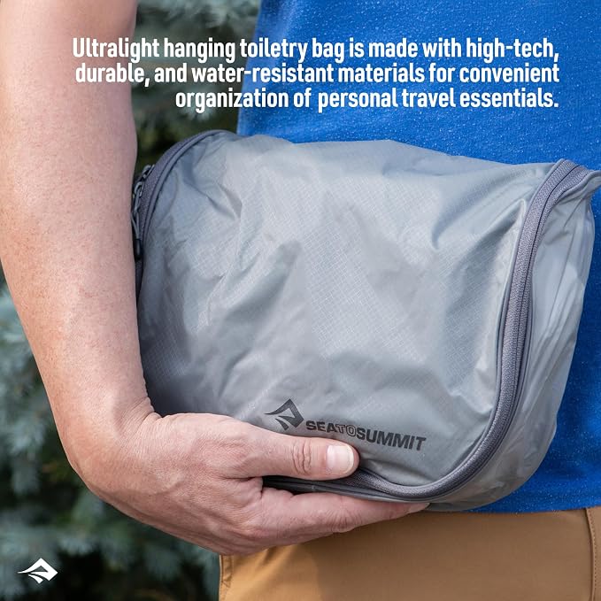 Sea to Summit Large Hanging Toiletry Bag, Travel Organizer for Men and Women, HighRise Grey - Image 2