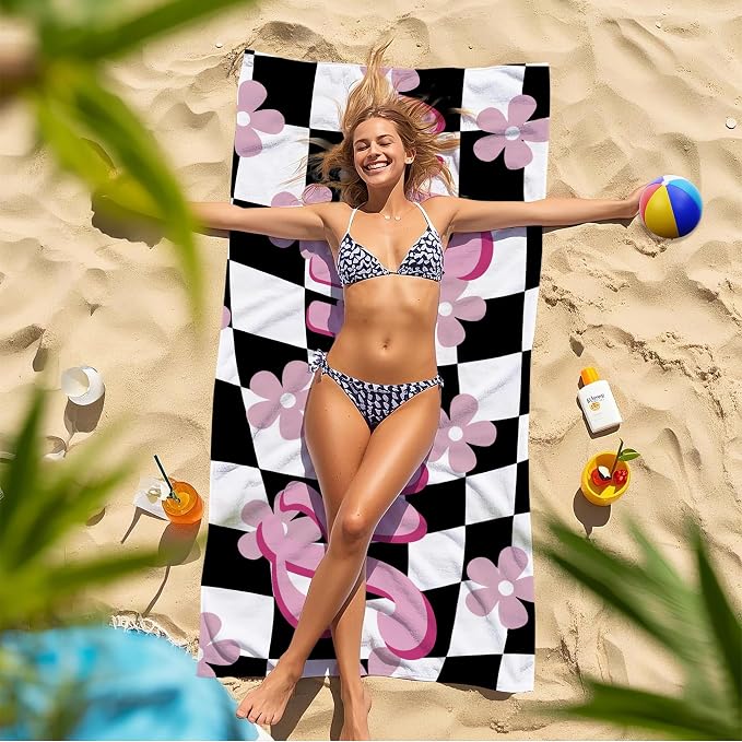 JML Personalized Beach Towel with Name, Custom Flower Beach Towel, Customized Microfiber Pool Towel, Quick Dry & Absorbent Swim Towel for Adult,Mother's Day, Birthday, Summer Holiday,Vacation - Image 7