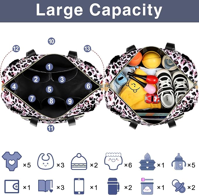 ITIEZY Diaper Bag Tote for Baby - Large Mommy Bag with Portable Changing Pad Pacifier Case, Hospital Bags Travel Baby Bag - Image 5
