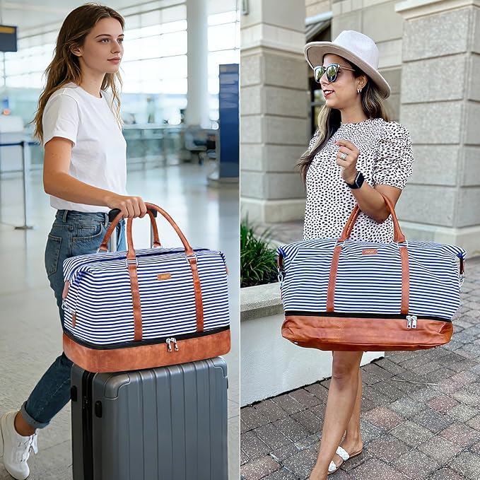 IBFUN Weekender Bags for Women, 21" Weekender Travel Bag, Travel Duffle Bag with Shoe Compartment Carry on Overnight Duffel Bag for Weekend Travel Business Trip - Image 4
