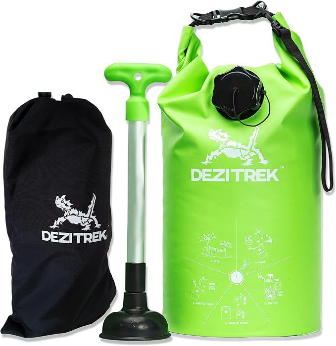 All in One Hand Wash Bag and Plunger Set - Off Grid Washing Machine Non Electric for Camping Travel | Eco Friendly Portable Manual Clothes Washer Laundry Bag for RV's (Medium) | Wash everyday travel laundry without electricity. Lightweight manual washe... by DEZITREK