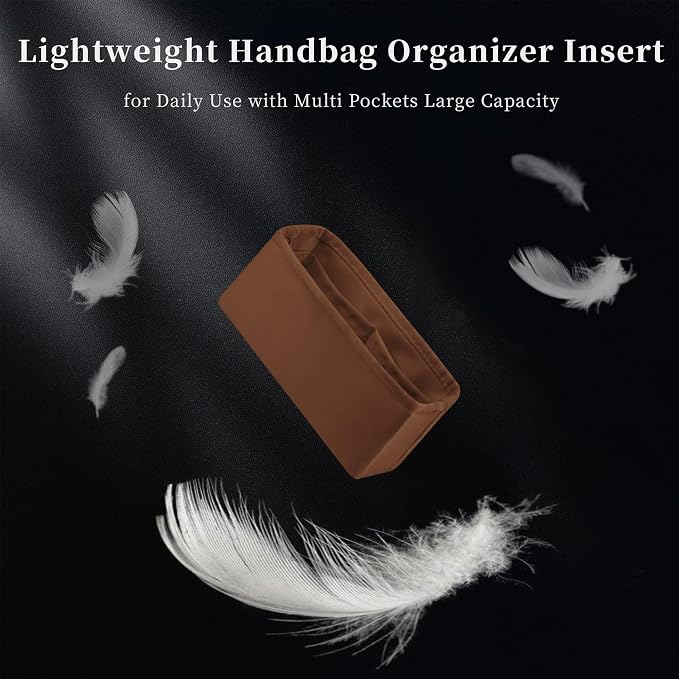 Women's Purse Organizer Insert - Satin & Lightweight Fabric with Inside Pockets, Portable for Commute, Travel, Shopping, and Evening, Multicolor Options, Fits for Kelly Pochette(Gold, Pochette) - Image 7