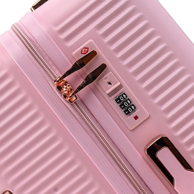 Merax Luggage Sets 4 Piece with Cosmetic Case TSA Lock, Hardside ABS Carry On Suitcase with YKK Zippers Lightweight Rolling Travel Luggage Sets with Spinner Wheels,14+20+24+28 IN,Pink - Image 7