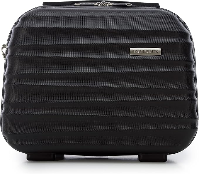 WITTCHEN Groove Line Suitcase, Luggage, Trolley, Travel Case, Black, Toiletry bag, Toiletry bag by WITTCHEN