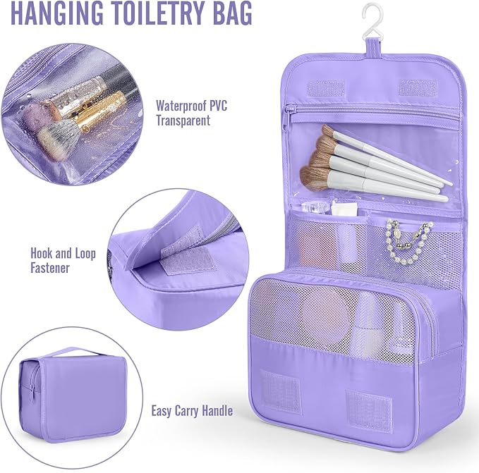 Veken 8 Set Packing Cubes for Travel Essentials,Anti-Wrinkle Buckled Suitcase Organizer for Shoe & Toiletry Bag,Carry On Luggage Bag with 99+ Count Mesh Holes for Airplane & College Dorm Accessories - Image 3
