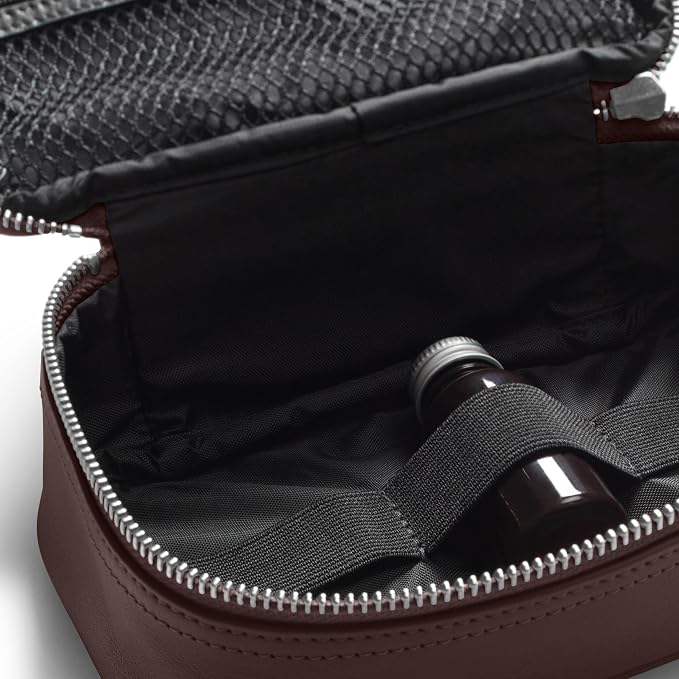 Leatherology Brown Small Travel Organizer - Zipped mesh storage pocket, elastic loops for organization, compact travel size - Image 3