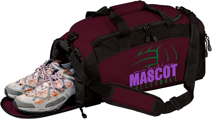 Personalized Volleyball Duffel Bag with Shoe Compartment – Custom Name Volleyball Sports Bag for Girls & Boys – Large Team Gym Bag for Practice, Travel & Tournaments by all+about+me+company