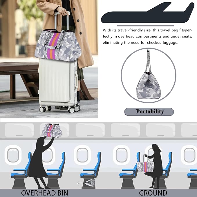 QOGiR Neoprene Multipurpose Beach Bag Tote with Inner Zipper Pocket … … … … - Image 8