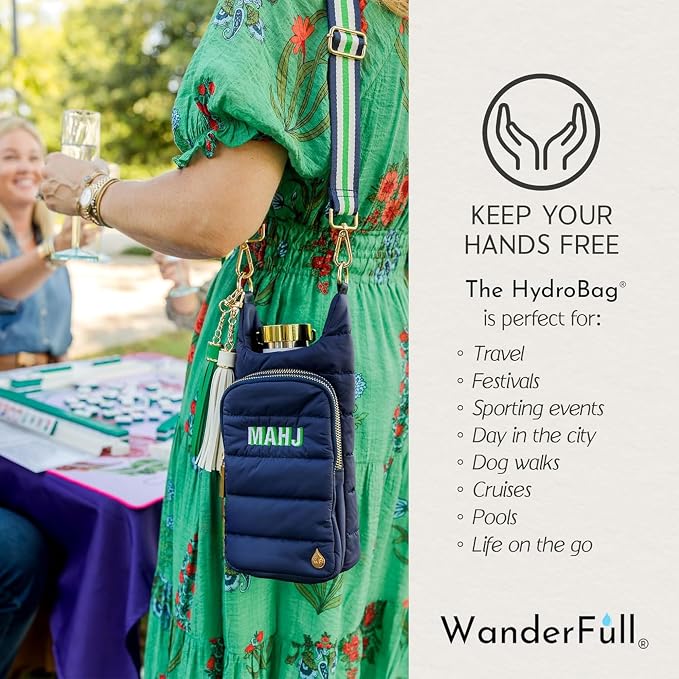 WanderFull® Original HydroBag®, Fits Up to 32 oz Water Bottle Holder with Strap, Gift for Women, Hands-Free Crossbody, Water Bottle Carrier Bag with Phone Pocket - Image 6
