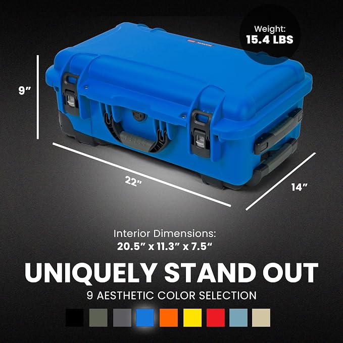 Nanuk 935 Pro Photo Kit – Waterproof Travel Camera Hard Case with Padded Dividers and Wheels, 22” x 14” x 9” - Dustproof and Impact Resistant, Airline Carry-On Approved – Blue | IP67 Waterproof Nk-7 Resin, Powerclaw Latches, Padded Divider and Lid Orga... - Image 6