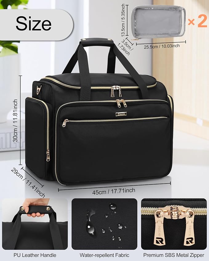 MONSTINA Professional Hairstylist Traveling Bag with Two Detachable Small Bags+Four Gadget Bag,Hairdressing Makeup Salon Organizer Bag - Image 3