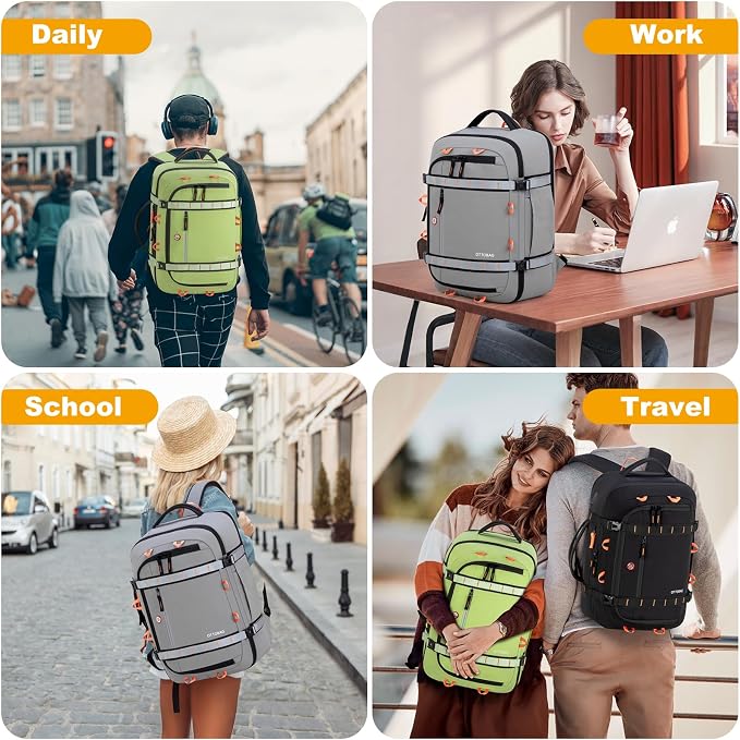 40L Travel Backpack 17.3" Laptop Carry On Duffel Flight Approved | TSA Approved, Wet & Dry Compartment, Water Resistant, Anti-Theft Pocket, Luggage Strap, USB Charging Port - Image 9